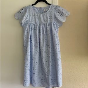 Girls Crown & Ivy light blue eyelet dress
